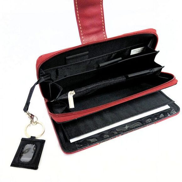 South Western Style All in One Wallet in Red - Picture 5 of 7